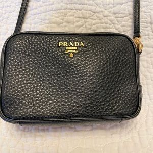 Authentic Prada Black Leather Crossbody Bag